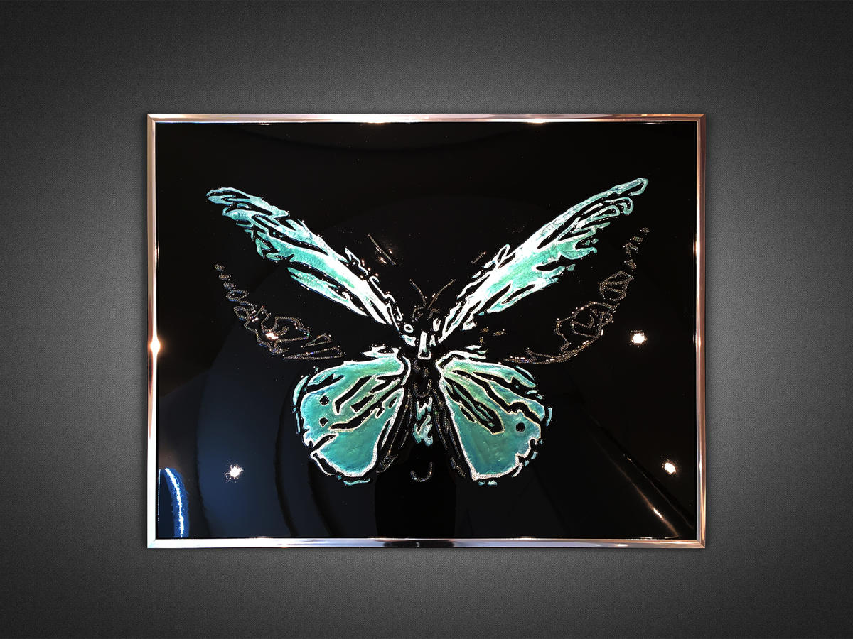 Картина Бабочка Лютеа в бирюзе